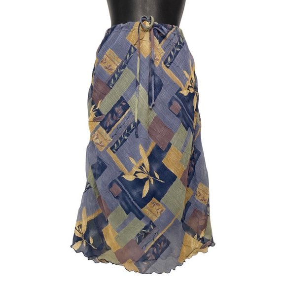 Vintage Dresses & Skirts - Vintage 90s Abstract Patterned Midi Skirt Size Large